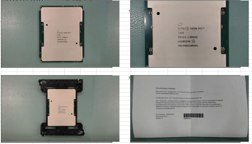 Intel Xeon Phi 7210 sixty-four cores, processor - 1.30GHz (Knights Landing, 32MB Level-2 cache, 215 watt thermal design power (TDP), socket SVLCLGA3647 - HPE Genuine Replacement Spare Parts - 867568-001-HPE