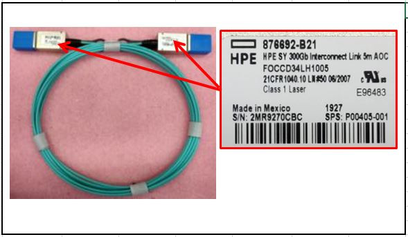 Synergy 300G Intercom Link 5m Active Optical Cable (AOC) - HPE Genuine Replacement Spare Parts - P00405-001-HPE