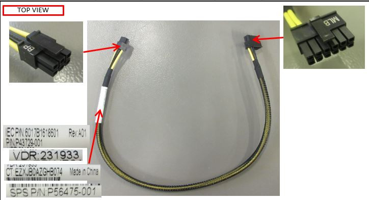 SPS-CA kit, 8SFF U.3/U.2 BP pwr conn - HPE Genuine Replacement Spare Parts - P56475-001-HPE