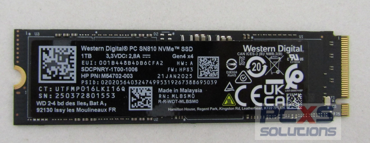 hp 1TB M.2 2280 SN810 PCIe Gen4x4 TLC - M54702-003