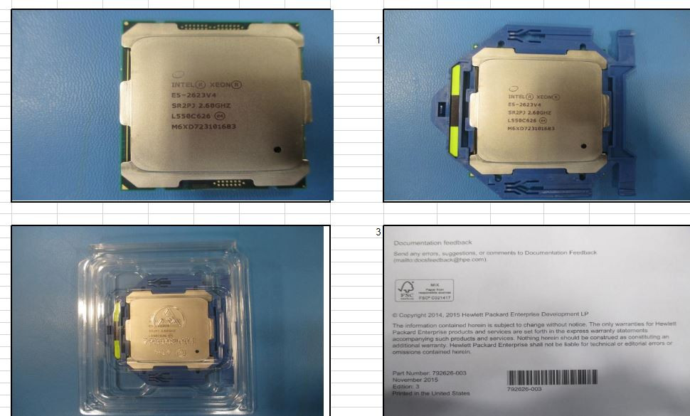 Intel Xeon E5-2623 v4 Four-Core 64-bit processor - 2.6GHz base frequency (Broadwell, 10MB Intel Smart Cache, Intel QuickPath Interconnect (QPI) speed 8.0 GT/s, 85W Thermal Design Power (TDP), FC - HPE Genuine Replacement Spare Parts - 835610-001-HPE
