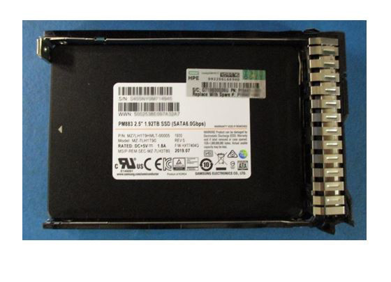 1.92TB SATA Solid State Drive - Small Form Factor, Read Intensive, Smart Carrier - HPE Genuine Replacement Spare Parts - P19547-001-HPE