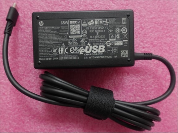SPS-AC ADPTR 65W nPFC USB-C 1.8m HF - HP Genuine Replacement Spare Parts - P48652-001-HP