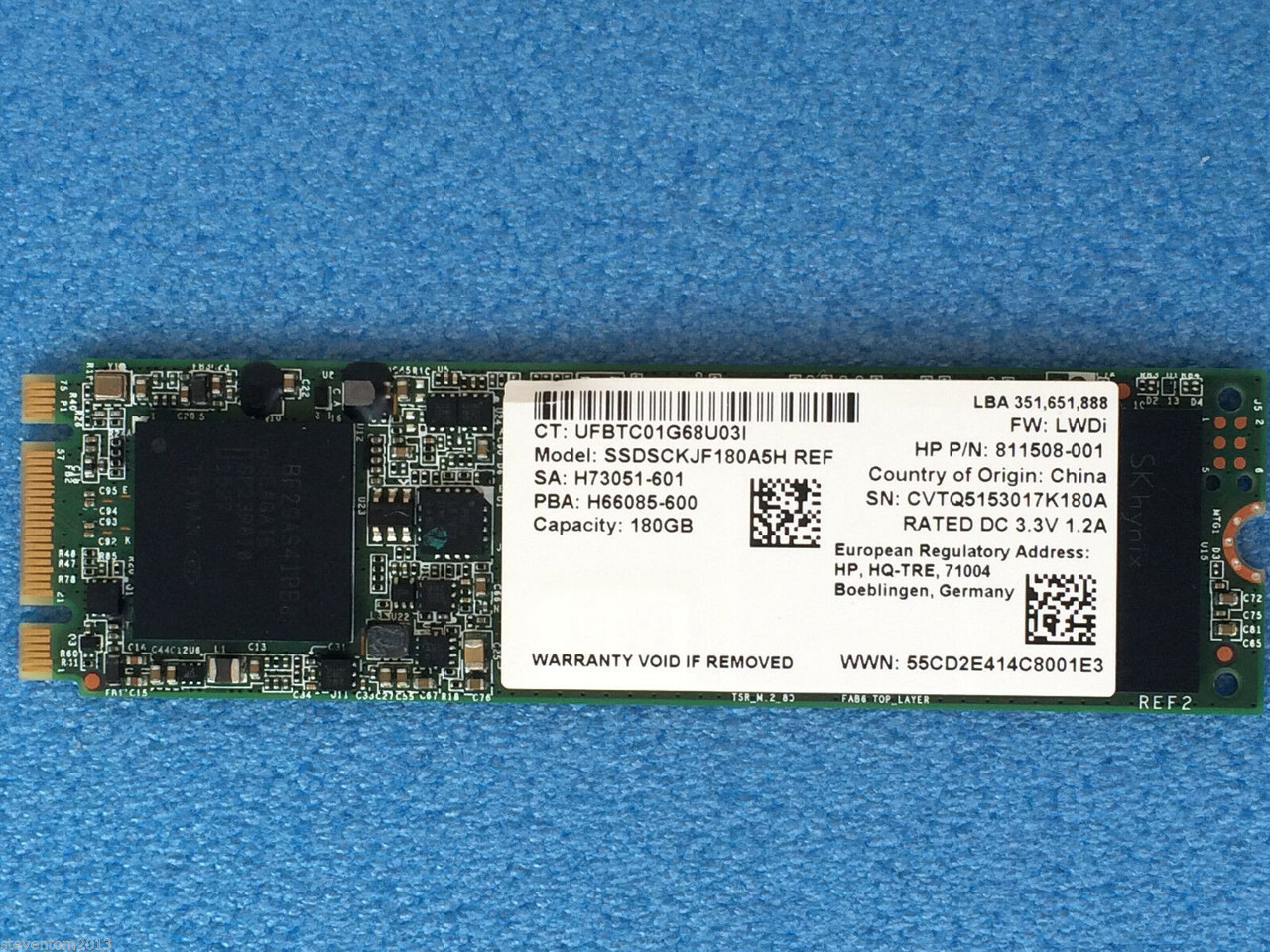 HP intel pro2500 SSDSCKJF180A5H 180GB SSD M.2 NGFF (SATA) - 811508-001