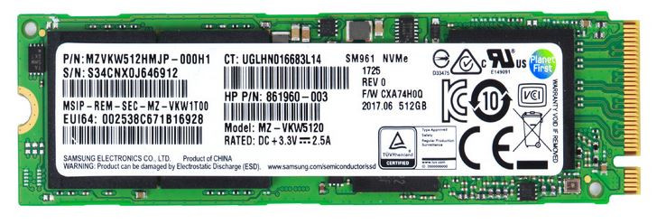 HP 512GB SSD SM961 - 861960-003