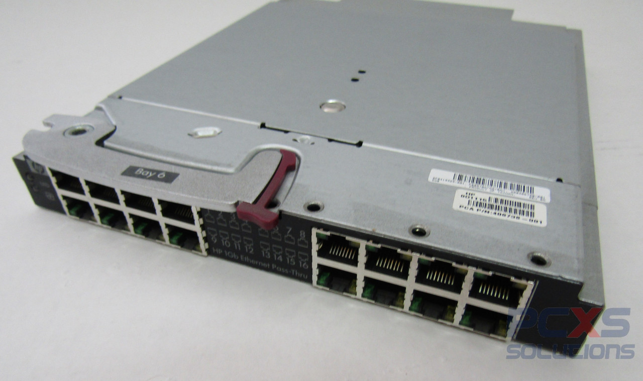 HP 1Gb Ethernet pass-thru module - For c-Class BladeSystem - Has 16 internal 1Gb downlinks and 16 external 1Gb RJ-45 copper uplinks, full duplex 1G Ethernet only, and 1:1 non blocking architecture - 419329-001
