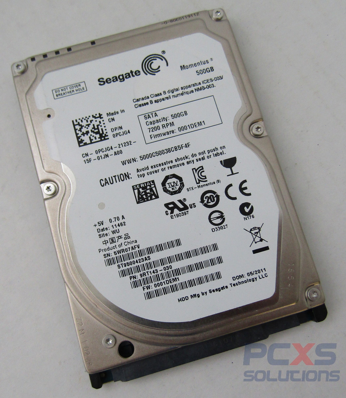 HP Seagate Momentus 7200.4 500GB 7200 RPM 16MB Cache SATA 3.0Gb/s 2.5