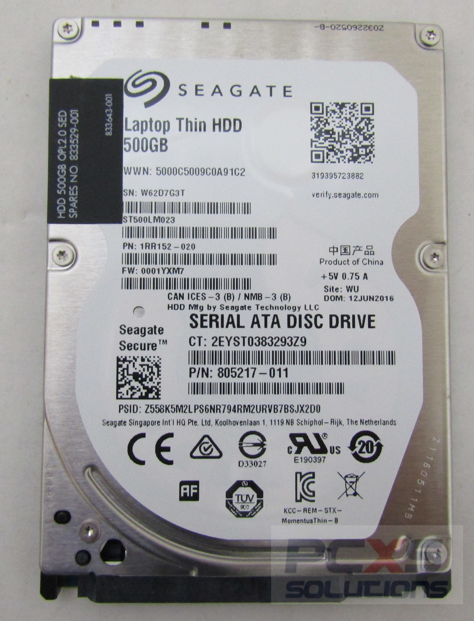 HP SPS-HDD 500GB 7.2K 2.5in OPAL2 SED - 833529-001