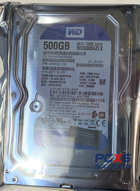 HP ORIGINAL 500GB SATA 7200RPM 2.5 9.5MM HDD - 865539-001