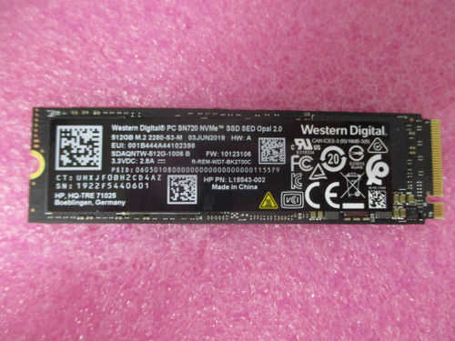 SPS-SSD 512GB PCIe NVMe SED TLC TPAD     - HP Genuine Replacement Spare Parts - L76725-001-HP