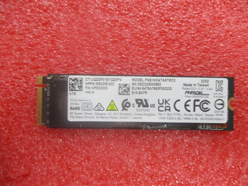 SKO-SSD 4TB 2280 PCIe-4x4 TLC DS M.2 - HP Genuine Replacement Spare Parts - N06219-001-HP