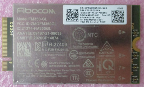 SKO-WWAN KAVALAN2 LTE/5G W/GPS M.2 - - HP Genuine Replacement Spare Parts - N00181-001-HP