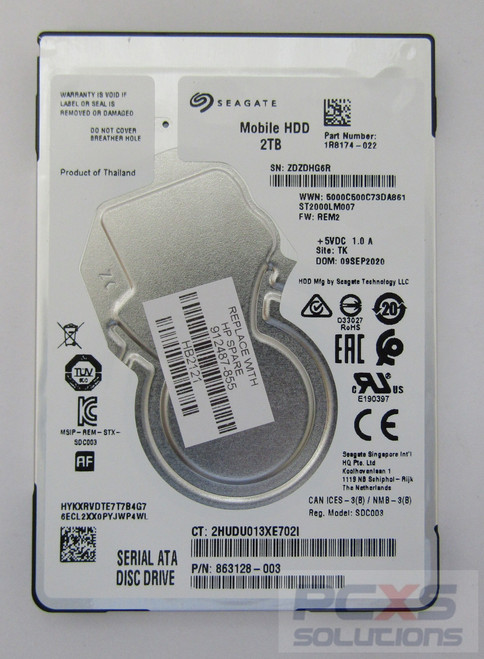 hp ASSY HDD SATA 2TB 5400RPM RAW 7MM 2.5IN - 912487-855