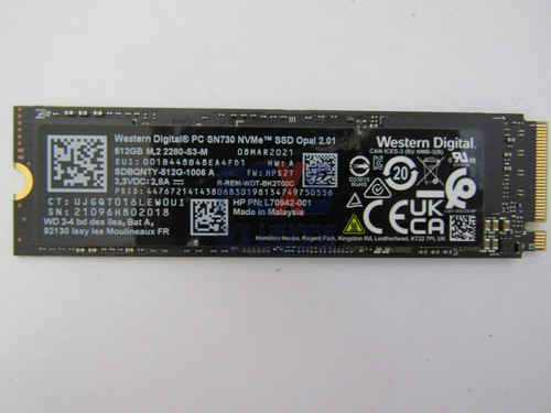 hp SPS-SSD 512GB PCIe NVMe SED TLC TPAD ZBook 17 G6 - L76725-001