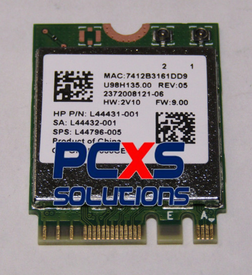 HP Intel 9560NGW Wi-Fi 5 (802.11ac) + Bluetooth 5.0 WLAN Module, M.2 2230, 2x2, vPro - HP Genuine Replacement Spare Parts - L41693-005-HP