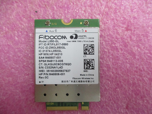 SKO-WWAN XMM 7360 LTE-A GPS CHROME - HP Genuine Replacement Spare Parts - M49113-005-HP