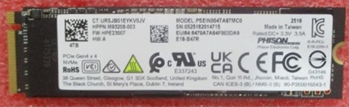 SKO-SSD 4TB PCIe-4x4 2280 TLC DS NMIC - HP Genuine Replacement Spare Parts - P41681-001-HP