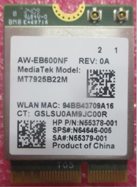 SKO-WLAN 7 MTK 2230 MT7925+BT 5.4 AIM-T - HP Genuine Replacement Spare Parts - N64646-001-HP