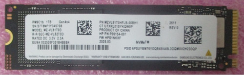 SPS-SSD 1TB M.2 2280 SN560 PCIe LOCK - HP Genuine Replacement Spare Parts - N98505-001-HP