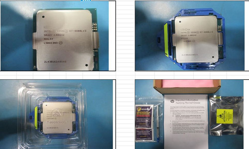 Intel Xeon E7-8880L v3 eighteen-core low power processor - 2.00GHz (Haswell, 45MB Level-3 cache, 115 watt thermal design power (TDP), FCLGA2011-pin socket with jacket) - Includes alcohol pad and - HPE Genuine Replacement Spare Parts - 802288-001-HPE