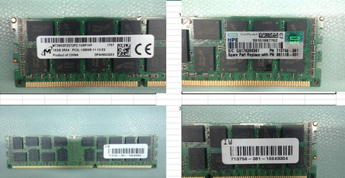 16GB PC3L 12800R DIMM - Registered synchronous dynamic random access memory (SDRAM), dual data rate (DDR3L) mode, organized as 2Gx72 - nm -BCS - HPE Genuine Replacement Spare Parts - 881118-001-HPE