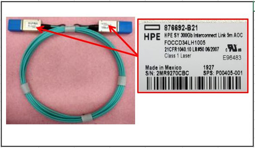 Synergy 300G Intercom Link 5m Active Optical Cable (AOC) - HPE Genuine Replacement Spare Parts - P00405-001-HPE