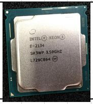 Intel Xeon E-2134 Four-Core, 64-bit Processor - 3.50 GHz (Coffee Lake, 8MB SmartCache, 71 watt thermal design power (TDP), socket FCLGA1151) - HPE Genuine Replacement Spare Parts - P07862-001-HPE