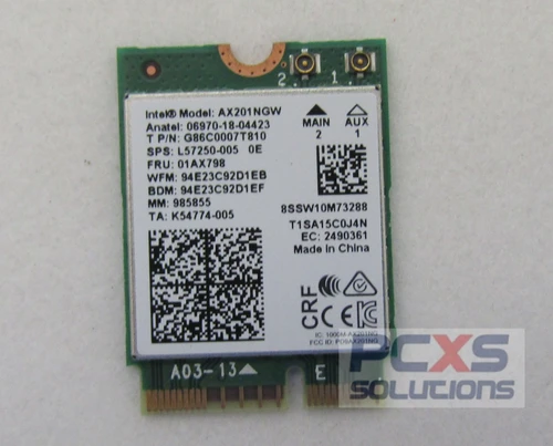 lenovo Wi-Fi 6 AX201 wireless network card - Intel AX201NGW - 01AX798