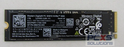 hp 1TB M.2 2280 SN810 PCIe Gen4x4 TLC - M54702-003