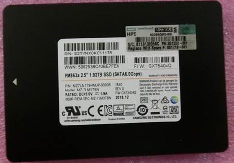 SPS-DRV SSD 1.92TB 6G SFF SATA - HPE Genuine Replacement Spare Parts - 881710-001-HPE
