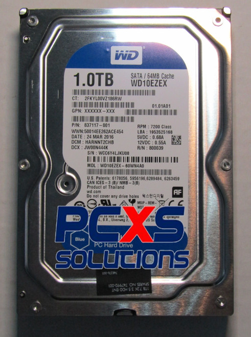 1TB SATA 3Gb/s hard drive - 7,200 RPM, 3.5-inch form factor - 747992-001