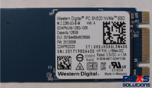 HP 128GB M.2 2280 SN520 Pcie Gen3x2 - L18844-002