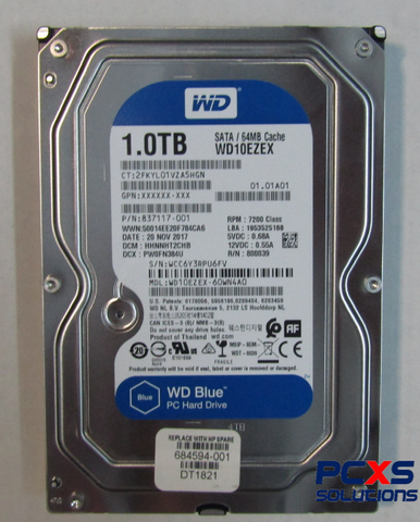 HP 1TB SATA-3 6GB/s SQ hard drive - 7,200 RPM 3.5 inch - 684594-001