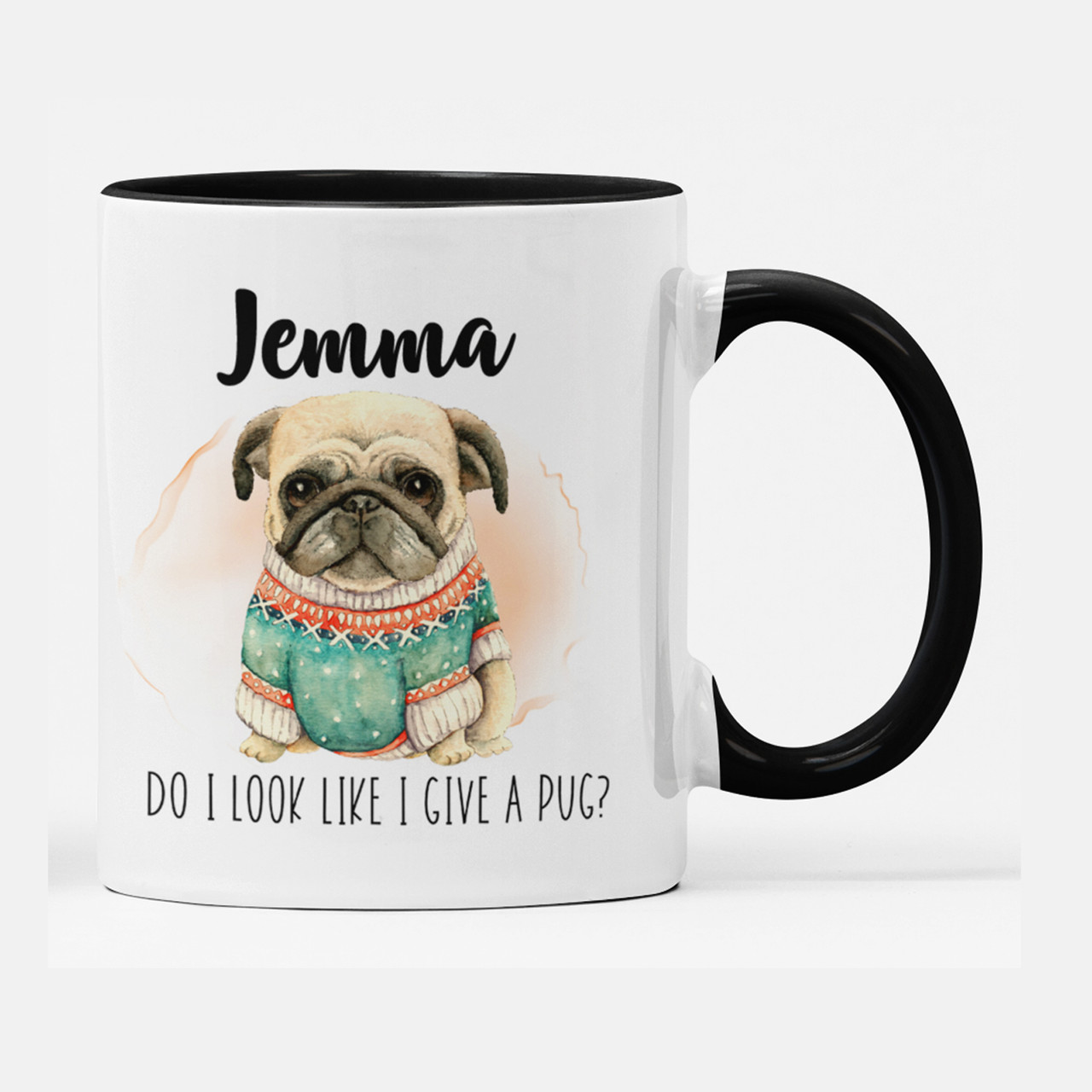personalised pug mug