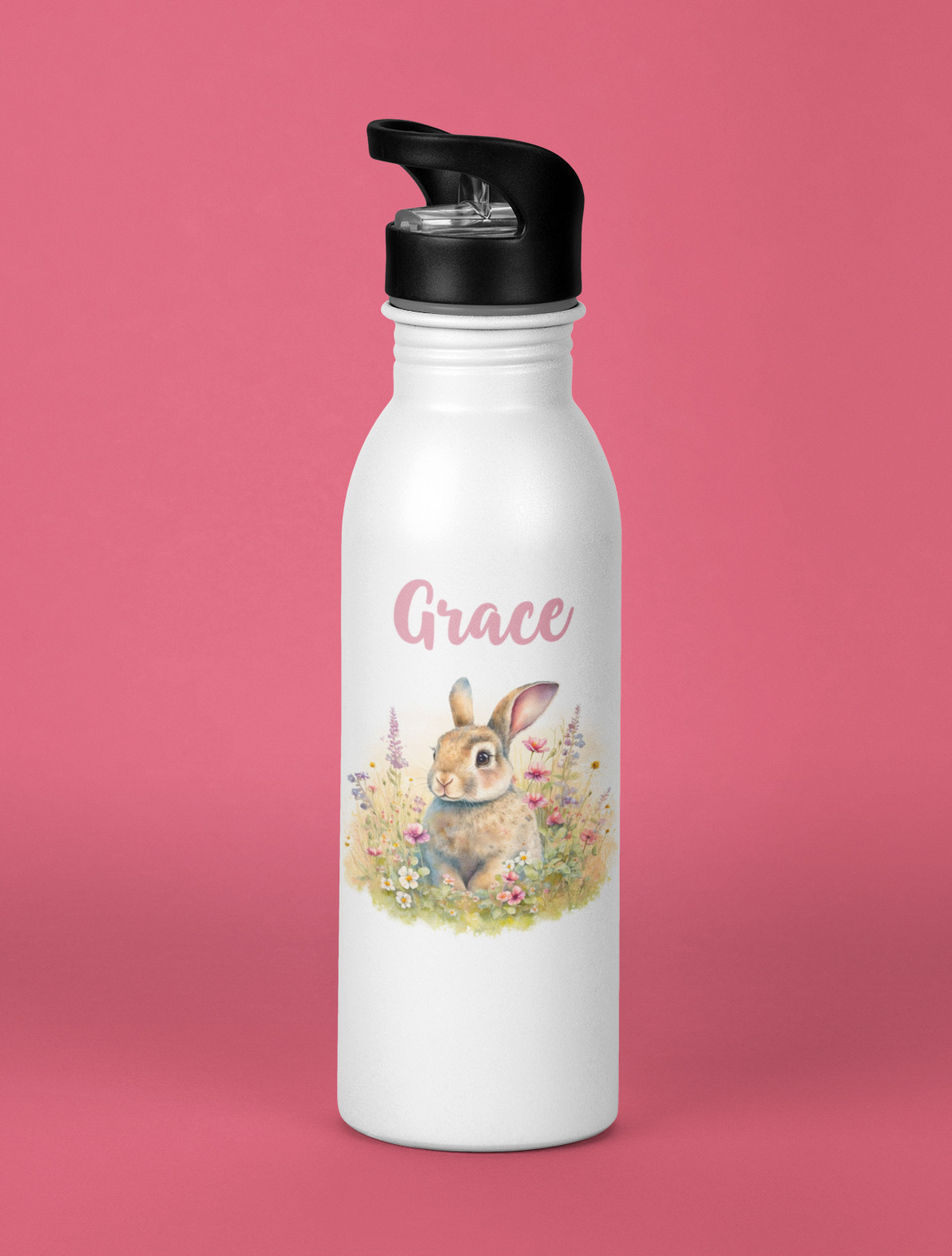 Bunny Rabbit with Heart Water Bottle