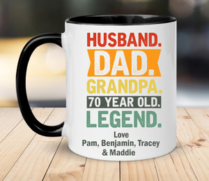 Husband Dad Grandpa 70 Year OId Legend  70th Birthday Mug