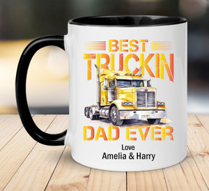 Best Truckin' Dad Ever Personalised Mug