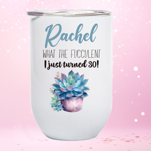 Personalised 30th Birthday Stemless Wine Tumbler/Coffee Cup