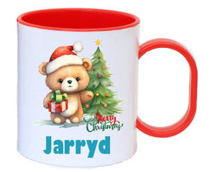 Personalised Christmas Teddy  Plastic Cup
