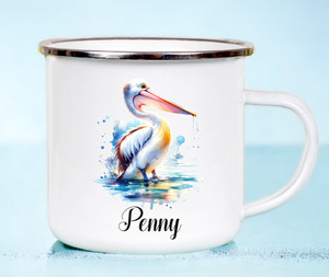 Pelican Personalised White Enamel Cup