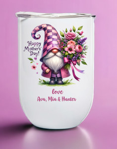 Mother's Day Gnome Personalised Wine Tumbler/Coffee Cup