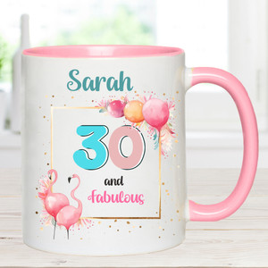 30th Birthday 30 and Fabulous Personalised Mug