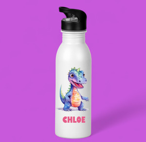 Personalised Girls Dinosaur Drink Bottle