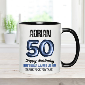 Personalised 50th Birthday Funny Mug