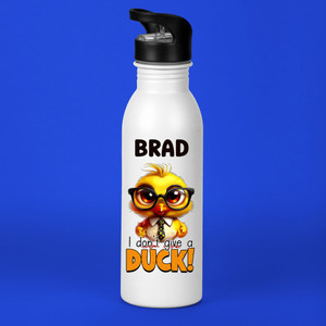 Personalised I Don't Give A Duck Large Water Bottle