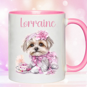 Personalised Name Cute Dog Mug