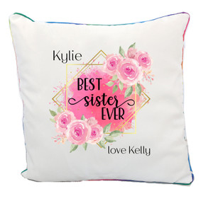 Best Sister Floral Personalised Cushion