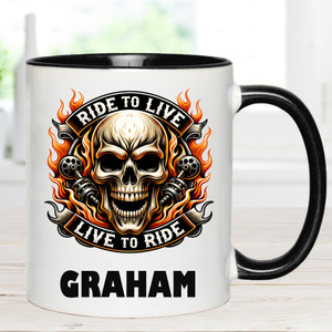 Personalised Ride to Live Motor Bike Mug