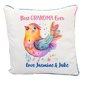 Best Grandma Whimsical Bird Cushion