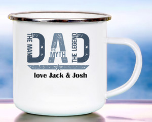 Dad Personalised White Enamel Cup